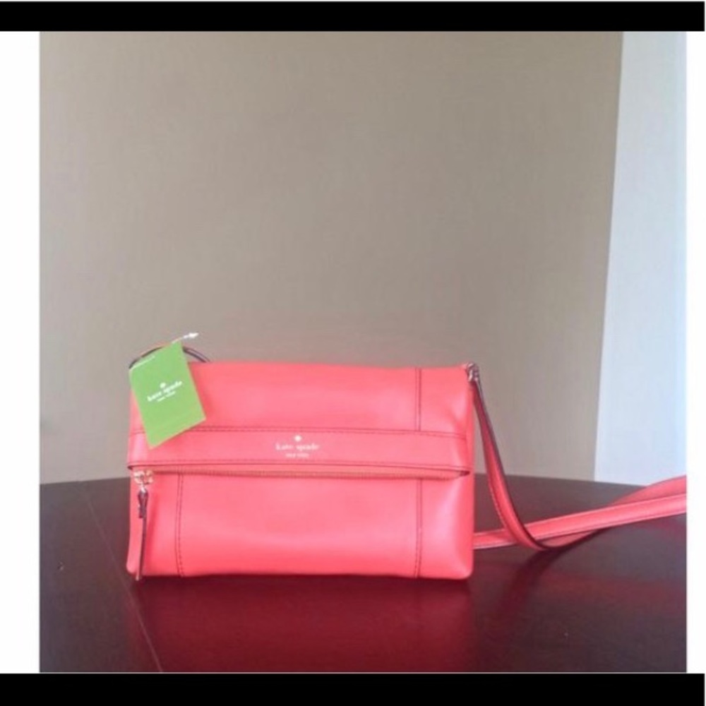 NWT Kate Spade Coral Leather Cross Body Bag